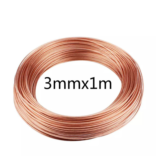 1pcs 99.9% pure copper copper wire, diameter 3mm, length 1m, used for motor  transformer winding wire